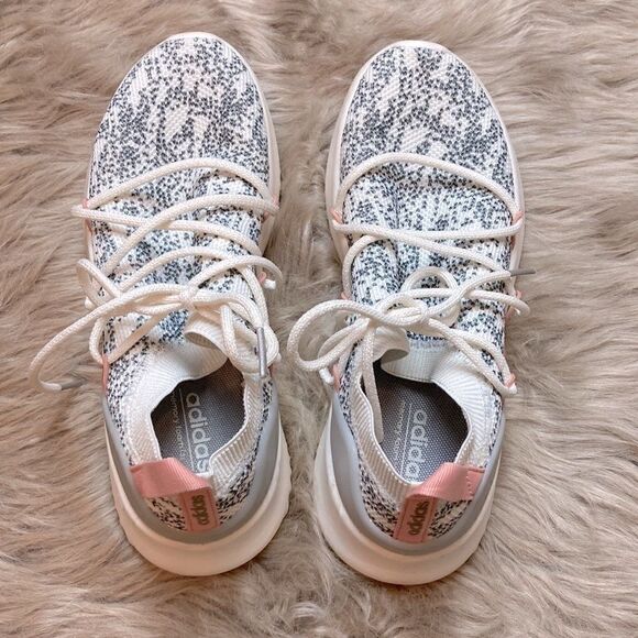 Adidas Ultimamotion Cloudfoam Sock Lace-up Sneaker Athletic Walking Gray Pink - Picture 5 of 16